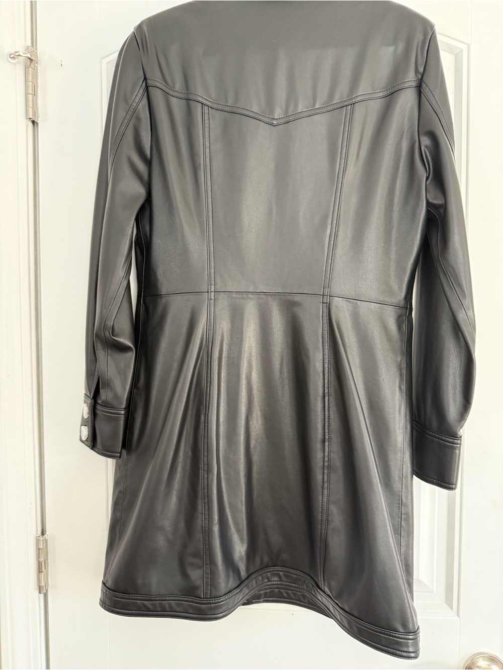Veronica Beard Black Leather Button-Front Dress 12 NWT - Picture 9 of 9